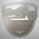 Custom Metal Wall Art - Personalized Biker Garage Name Plaque