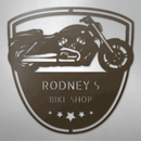 Custom Metal Wall Art - Personalized Biker Garage Name Plaque