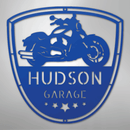 Custom Metal Wall Art - Personalized Motorcycle Name Monogram