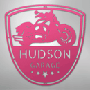 Custom Metal Wall Art - Personalized Motorcycle Name Monogram