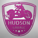 Custom Metal Wall Art - Personalized Motorcycle Name Monogram