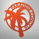 Custom Metal Wall Art - Personalized Palm Tree Name Monogram Sign
