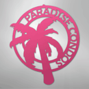 Custom Metal Wall Art - Personalized Palm Tree Name Monogram Sign