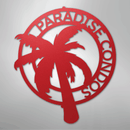 Custom Metal Wall Art - Personalized Palm Tree Name Monogram Sign