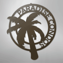 Custom Metal Wall Art - Personalized Palm Tree Name Monogram Sign