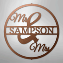 Custom Metal Wall Art - Personalized Mr and Mrs Sign