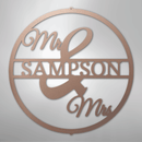 Custom Metal Wall Art - Personalized Mr and Mrs Sign