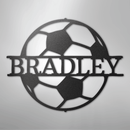 Custom Metal Wall Art - Personalized Soccer Ball Name Sign