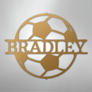 Custom Metal Wall Art - Personalized Soccer Ball Name Sign