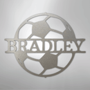 Custom Metal Wall Art - Personalized Soccer Ball Name Sign