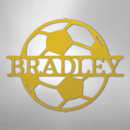 Custom Metal Wall Art - Personalized Soccer Ball Name Sign
