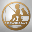 Custom Metal Wall Art - Personalized Fishing With Dog Sign