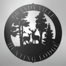 Custom Metal Wall Art - Personalized Deer Forest Monogram Sign