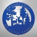 Custom Metal Wall Art - Personalized Deer Forest Monogram Sign