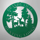 Custom Metal Wall Art - Personalized Deer Forest Monogram Sign