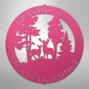 Custom Metal Wall Art - Personalized Deer Forest Monogram Sign