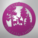 Custom Metal Wall Art - Personalized Deer Forest Monogram Sign