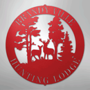 Custom Metal Wall Art - Personalized Deer Forest Monogram Sign