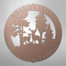 Custom Metal Wall Art - Personalized Deer Forest Monogram Sign