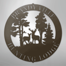 Custom Metal Wall Art - Personalized Deer Forest Monogram Sign
