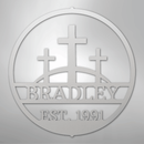 Custom Metal Wall Art - Personalized Three Crosses Name Plaque