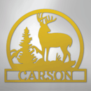 Custom Metal Wall Art - Personalized Deer Sign