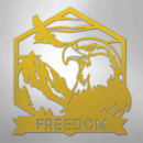 Custom Metal Wall Art - Personalized Patriotic Eagle Sign