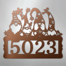 Custom Metal Wall Art - Personalized Gnome Address Sign