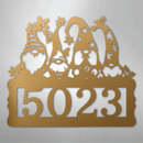 Custom Metal Wall Art - Personalized Gnome Address Sign