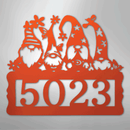 Custom Metal Wall Art - Personalized Gnome Address Sign
