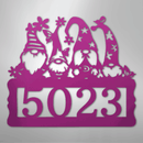 Custom Metal Wall Art - Personalized Gnome Address Sign