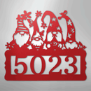 Custom Metal Wall Art - Personalized Gnome Address Sign