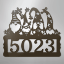 Custom Metal Wall Art - Personalized Gnome Address Sign
