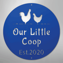 Custom Metal Wall Art - Personalized Chicken Coop Name Sign