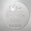 Custom Metal Wall Art - Personalized Chicken Coop Name Sign
