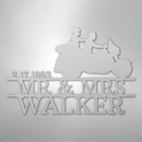 Custom Metal Wall Art - Personalized Biker Couple Name Monogram