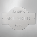 Custom Metal Wall Art - Personalized Family Name Shed Monogram Sign