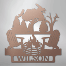 Custom Metal Wall Art - Personalized Campsite Name Monogram Sign