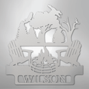 Custom Metal Wall Art - Personalized Campsite Name Monogram Sign