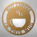 Custom Metal Wall Art - Personalized Coffee Bar Monogram Sign