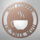 Custom Metal Wall Art - Personalized Coffee Bar Monogram Sign