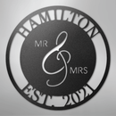 Custom Metal Wall Art - Personalized Mr and Mrs Wedding Sign