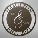 Custom Metal Wall Art - Personalized Mr and Mrs Wedding Sign