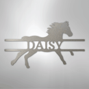 Custom Metal Wall Art - Personalized Sprinting Horse Sign