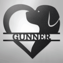 Custom Metal Wall Art - Dog Lover Heart Monogram Sign