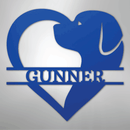 Custom Metal Wall Art - Dog Lover Heart Monogram Sign