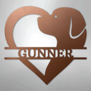 Custom Metal Wall Art - Dog Lover Heart Monogram Sign