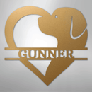 Custom Metal Wall Art - Dog Lover Heart Monogram Sign
