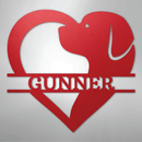 Custom Metal Wall Art - Dog Lover Heart Monogram Sign