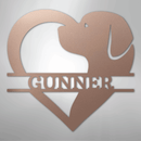Custom Metal Wall Art - Dog Lover Heart Monogram Sign